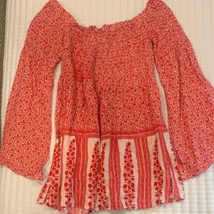 Hazel Red Floral Off-Shoulder Blouse